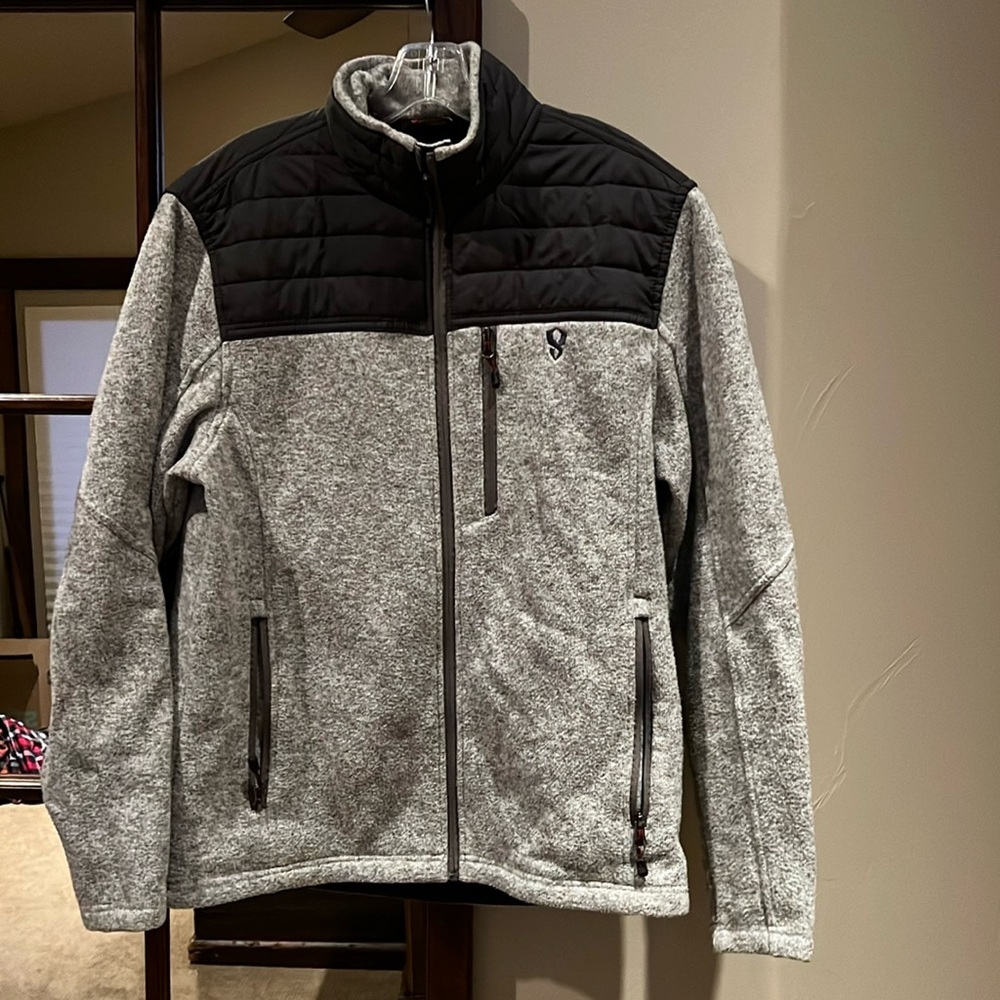 Stoic full zip grey sweater